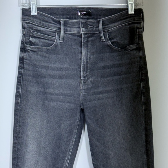 Mother Mid Rise Dazzler in The Night Is Watching 27 Stretch Black Gray Denim - Picture 8 of 16